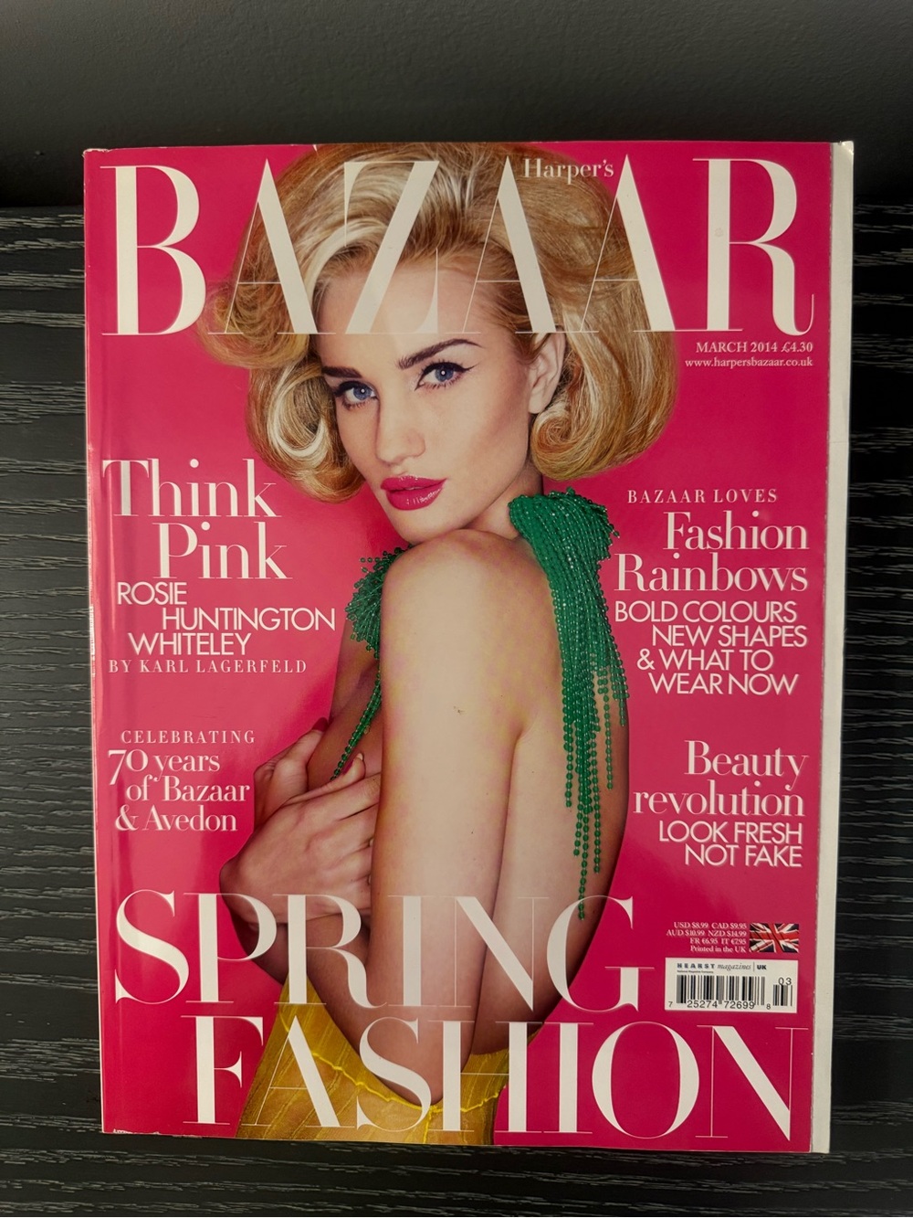 Harper’s Bazaar March 2014 UK Edition: Cover - Rose Huntington Whiteley